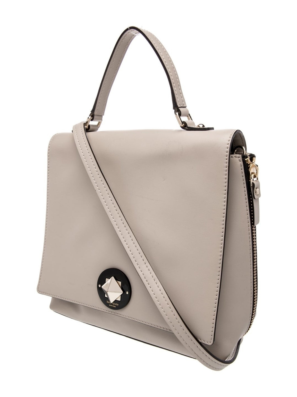 kate spade Pebbled Top-Handle Satchel in Light Gray